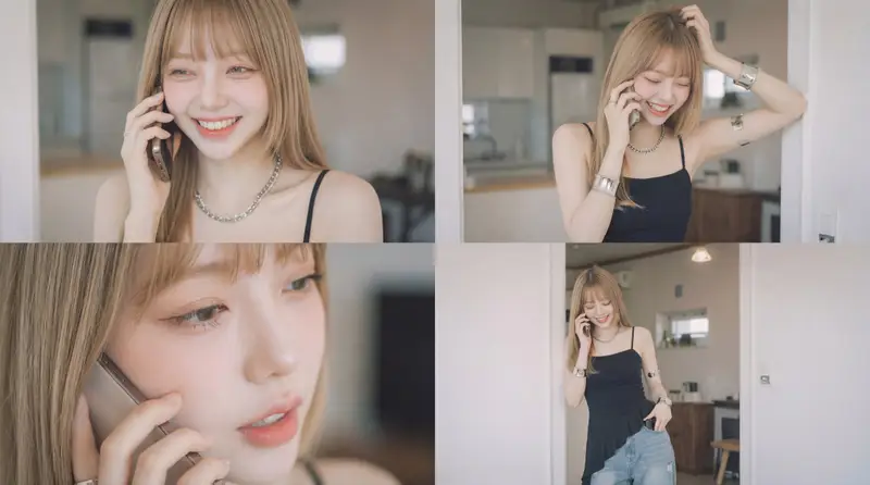 Preview of Cinematic Video of a Woman Talking on the Phone