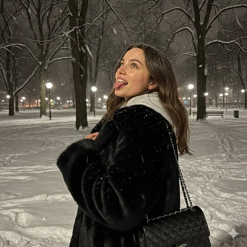 Preview of Ana de Armas Winter Cozy Portrait Prompt