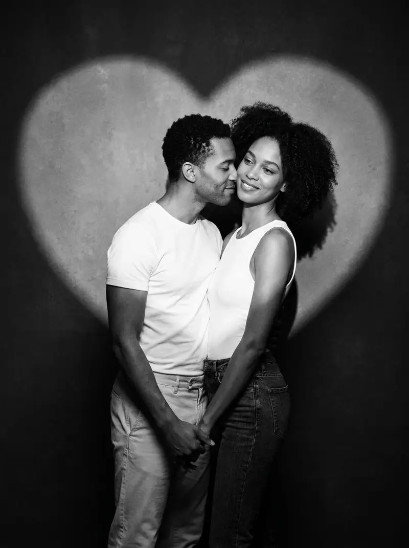 Preview of Romantic Black and White Studio Portrait