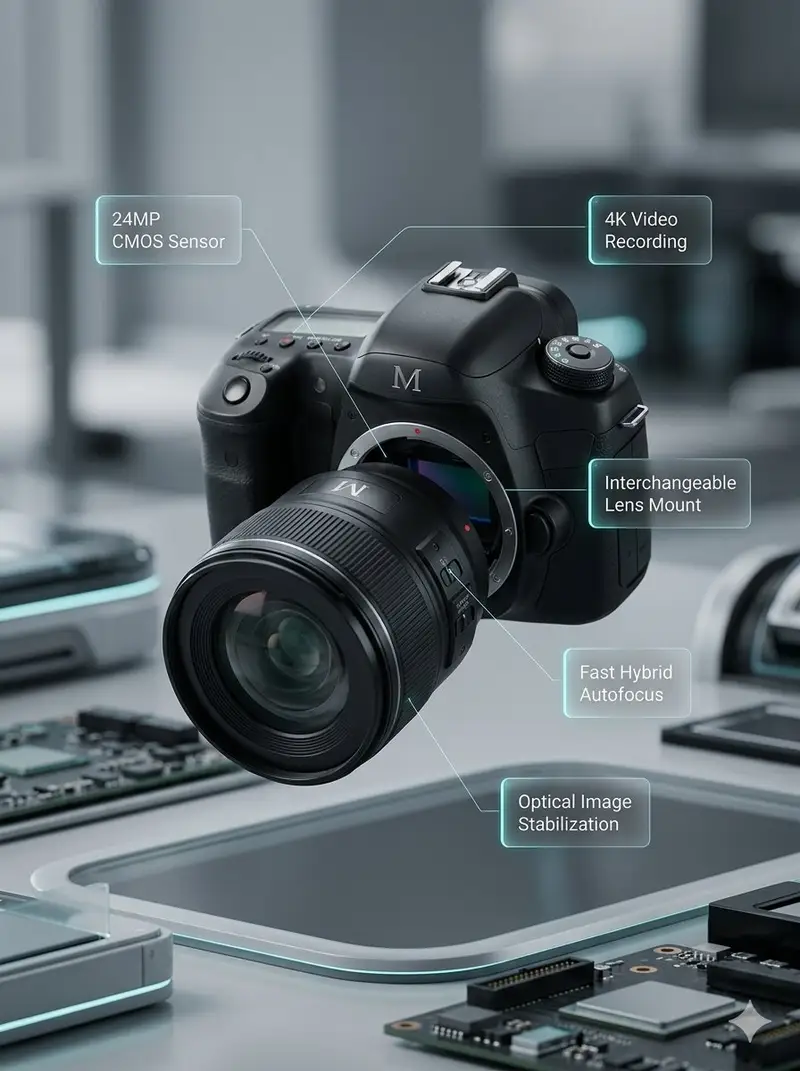 Preview of Deconstructed and Assembled M DSLR Camera Visualization