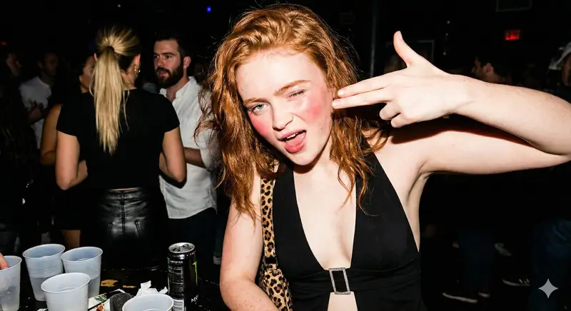 پیش‌نمایش Hyper-realistic Candid Nightlife Photo of Sadie Sink (Duplicate)