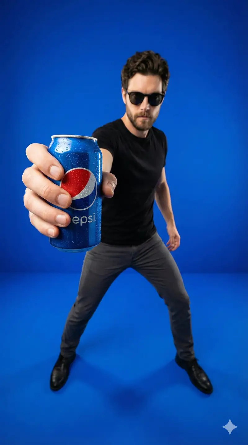 پیش‌نمایش Wide-Angle Product Poster (Pepsi Can)