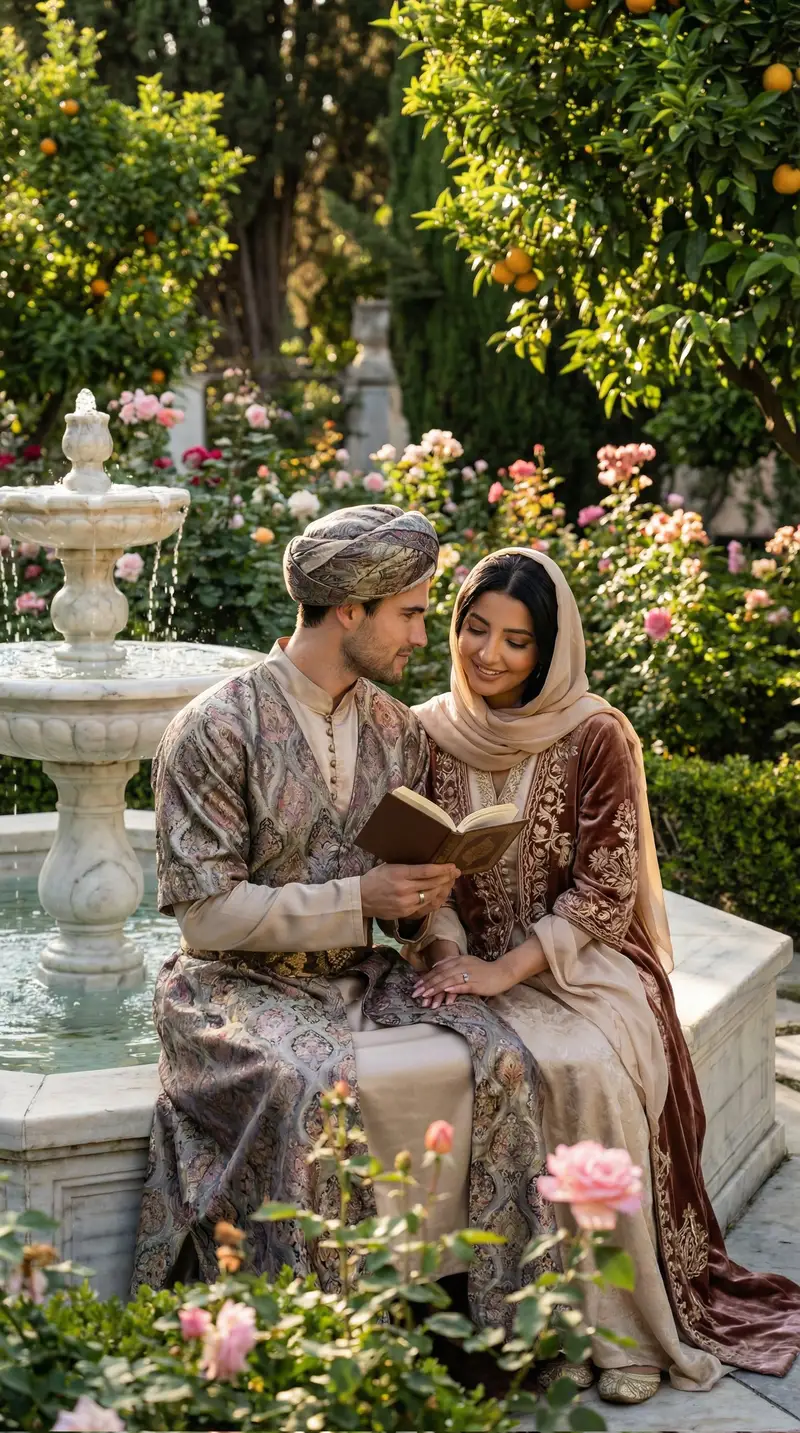 Preview of Historical Romantic Editorial Scene in an Ottoman Garden