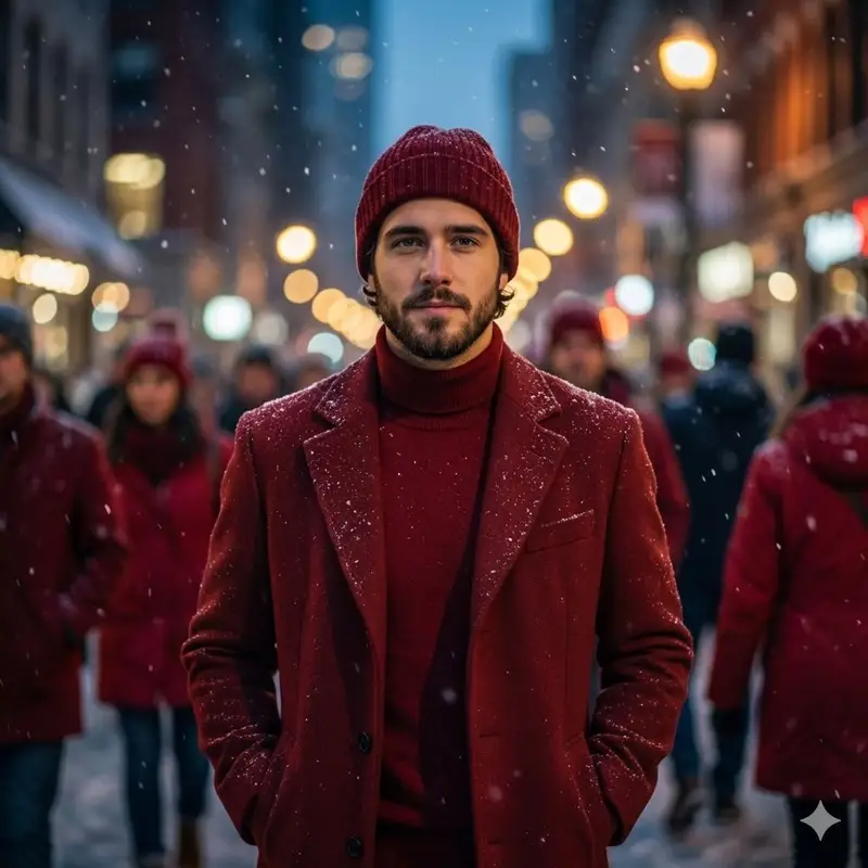 پیش‌نمایش Cinematic Fashion Editorial Portrait in Winter Night
