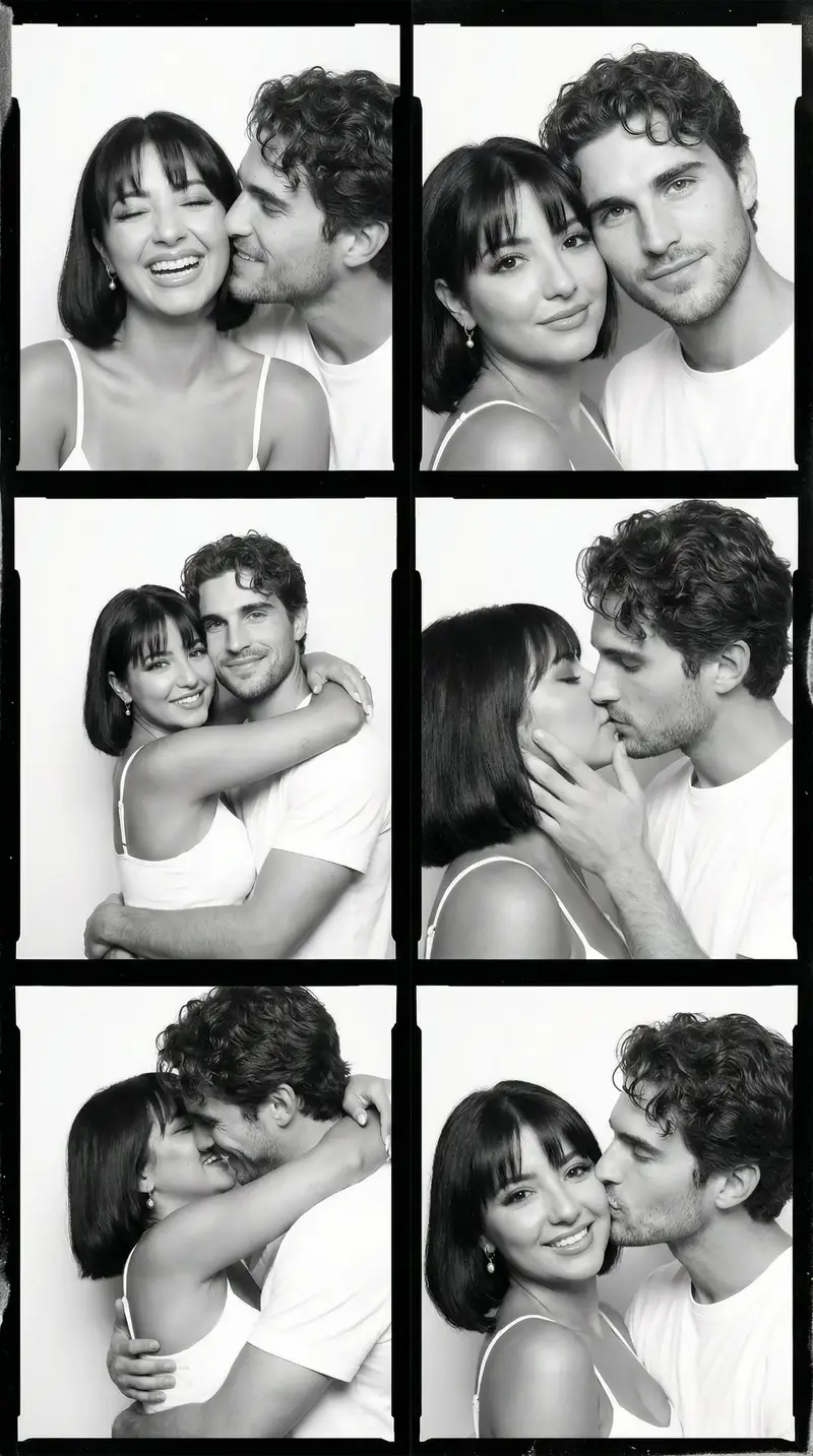 Preview of Black and White Film Contact Sheet of Intimate Couple
