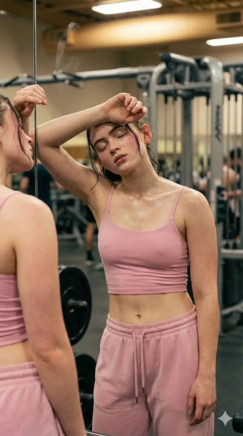 Preview of Sadie Sink in Sports Bra and Sweatpants Prompt