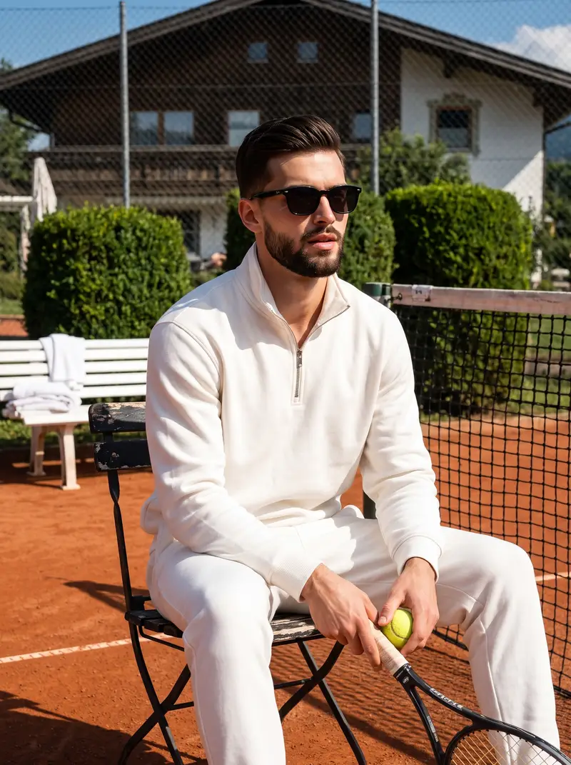 پیش‌نمایش Athletic Man Tennis Court Editorial