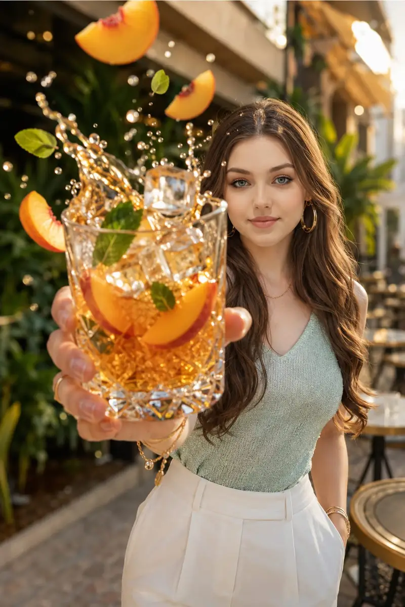 پیش‌نمایش پرتره لوکس نوشیدنی با پاشش یخ‌زده