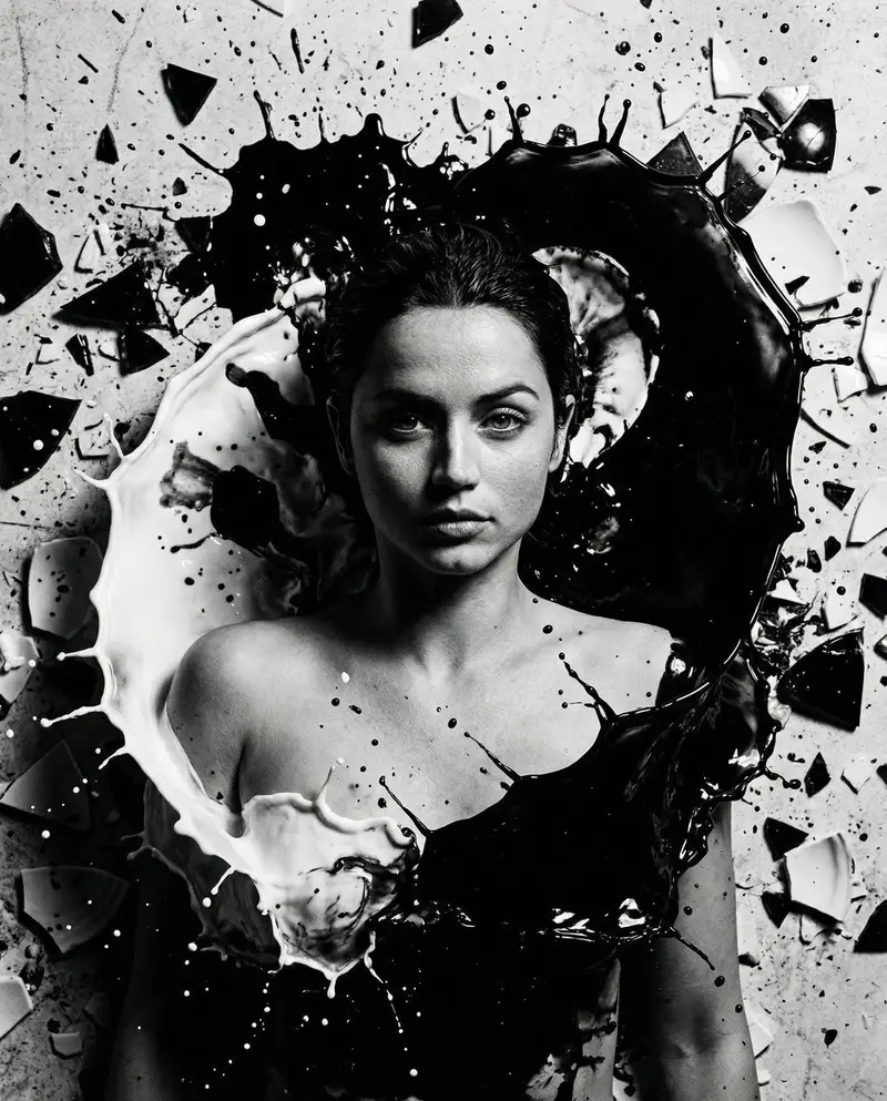 Preview of Monochrome Yin Yang Splash Portrait
