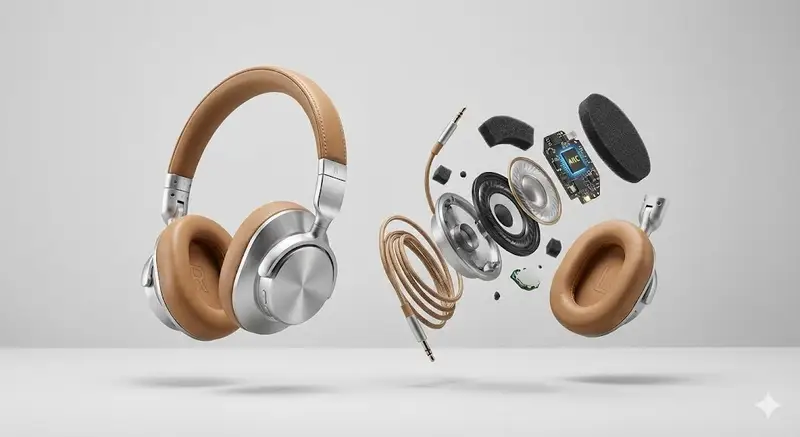 پیش‌نمایش Advertising Visual Prompt: High-End Headphone Product Shot