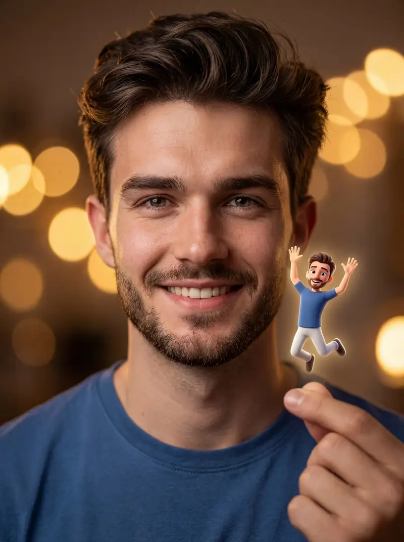 Preview of Ultra-realistic Portrait with Miniature Cartoon Self