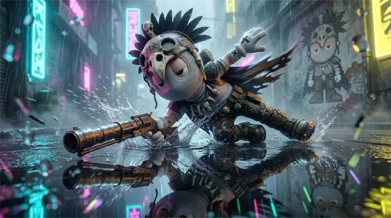Preview of High-Speed Cinematic Cyberpunk Scene Prompt