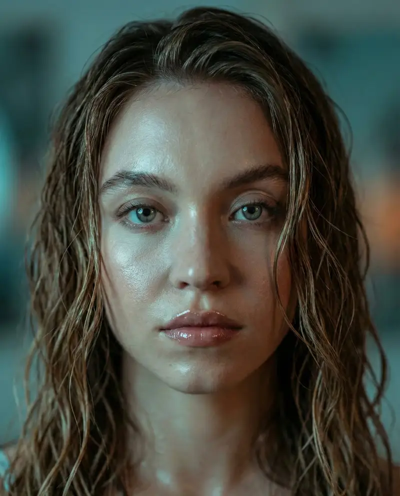 Preview of Hyper-realistic Cinematic Portrait of Sydney Sweeney