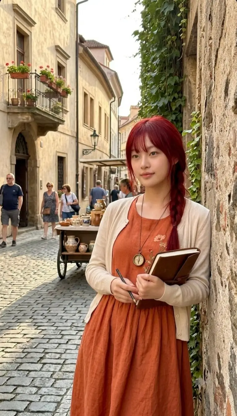 Preview of Red-Haired European Traveler Portrait
