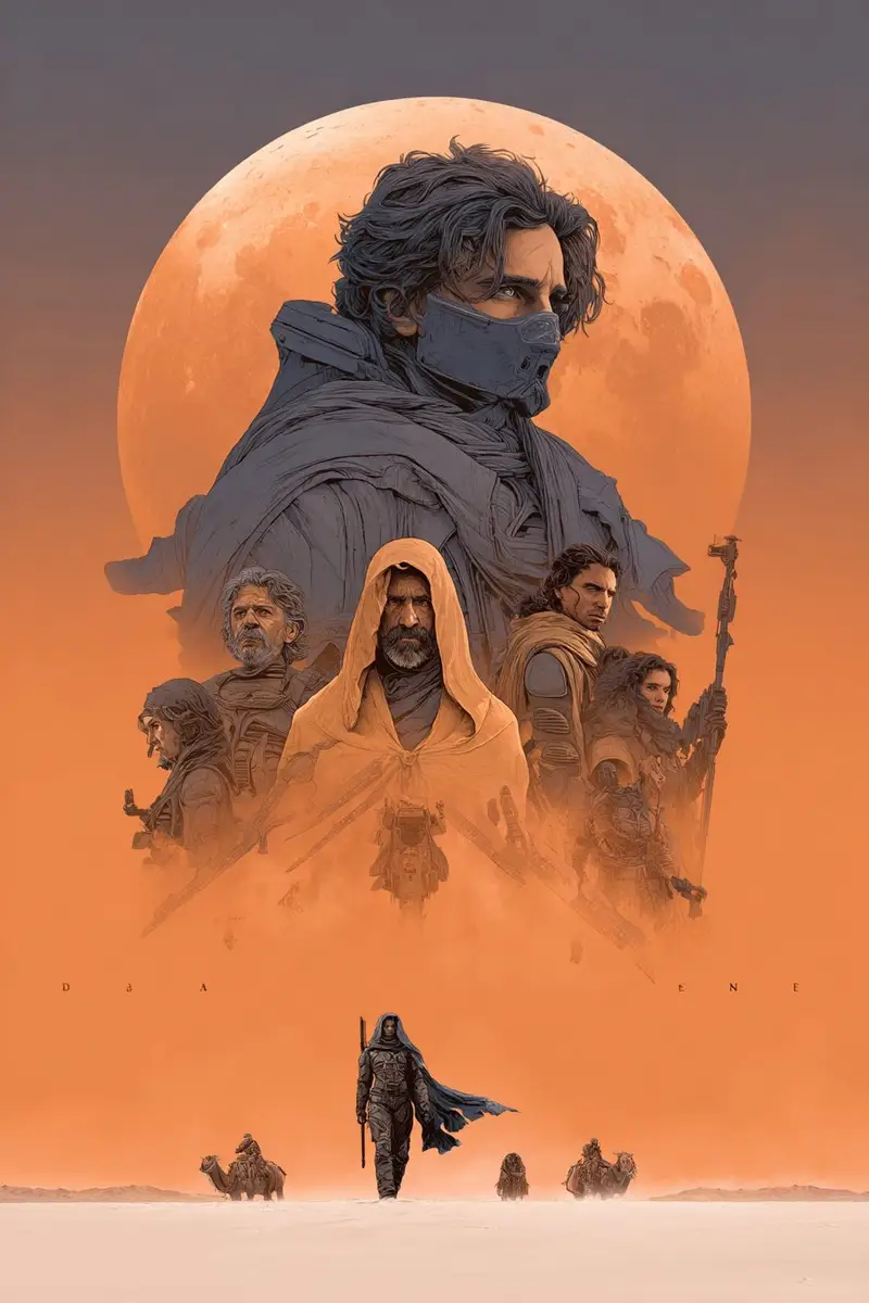 Preview of Dune Poster in Moebius Style (Multi-Model Test)
