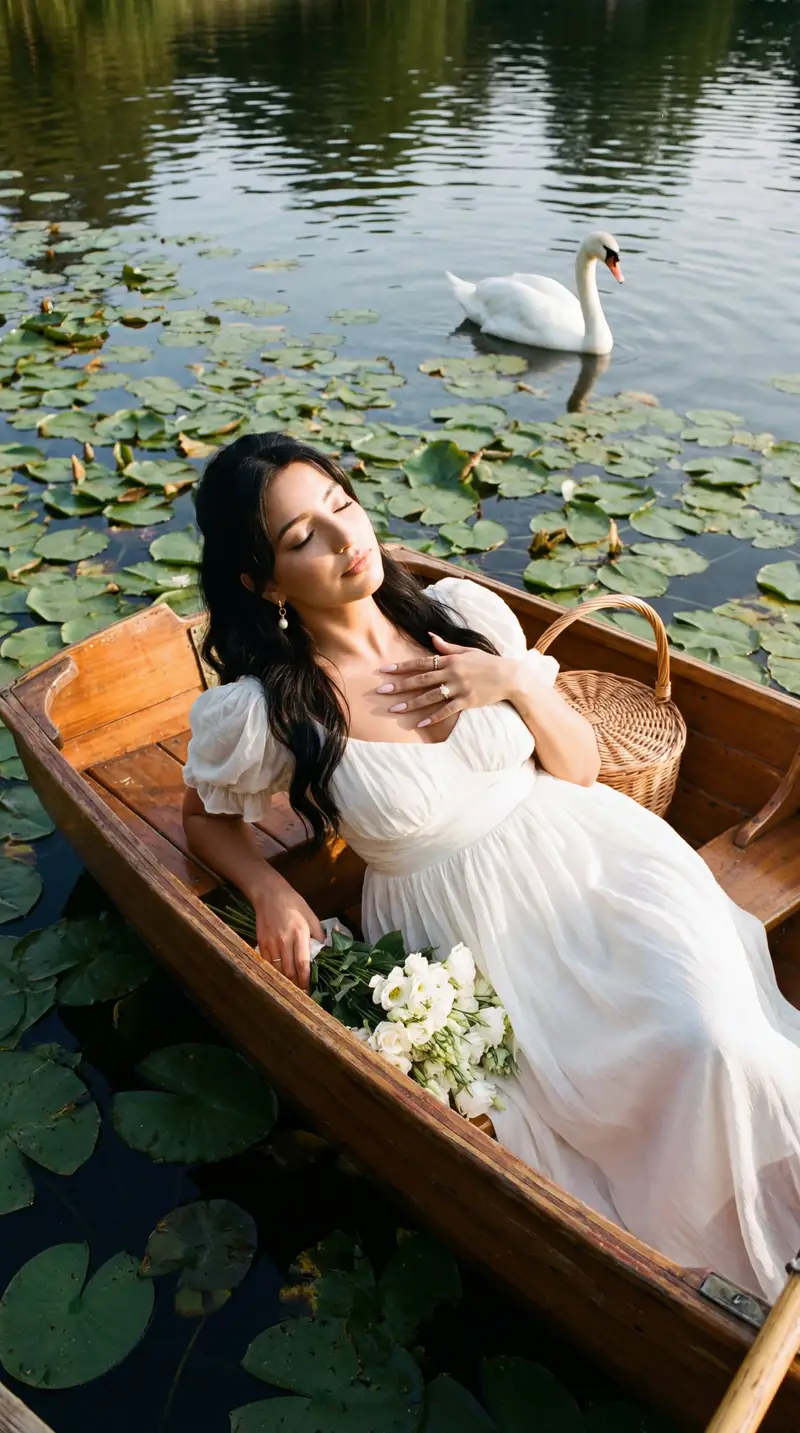 Preview of Poetic Realism of a Woman in a Boat with a Swan