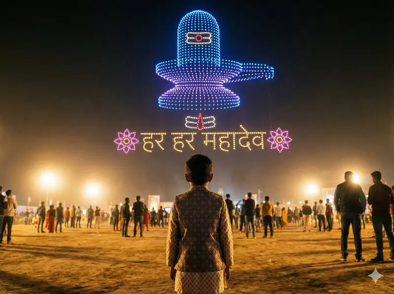 Preview of Shiv/God Created by Drones in Sky