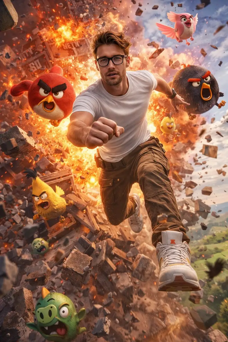 Preview of Ultra-Realistic Man in Angry Birds World