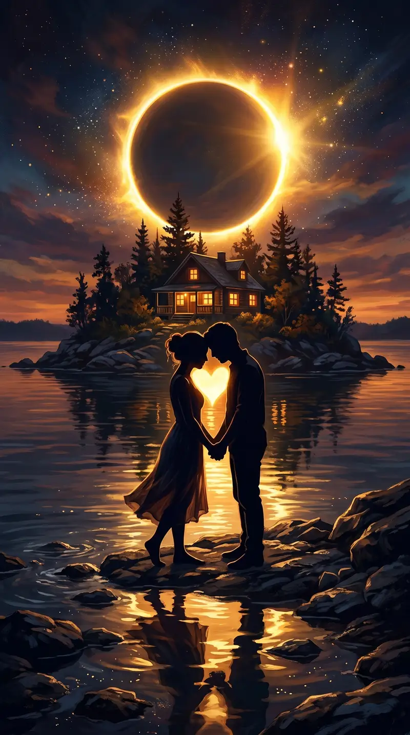 Preview of Solar Eclipse Romantic Silhouette