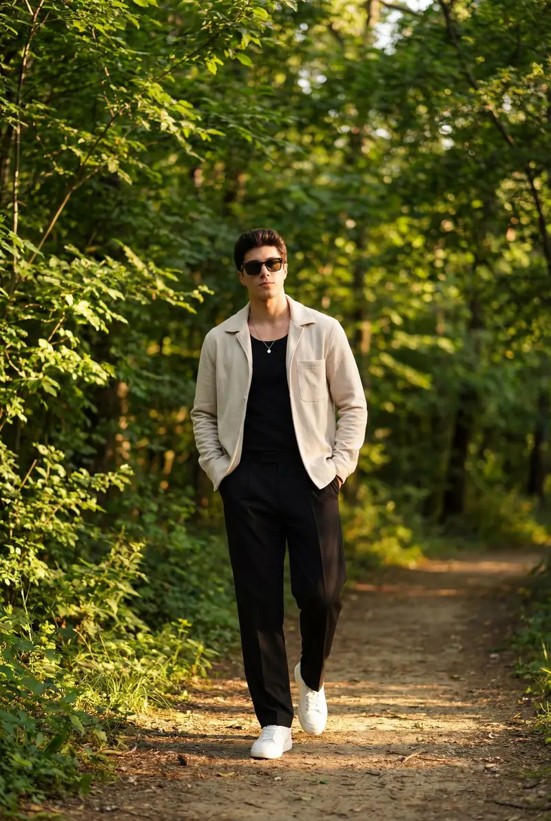 Preview of Golden Hour Outdoor Portrait of a Stylish Man