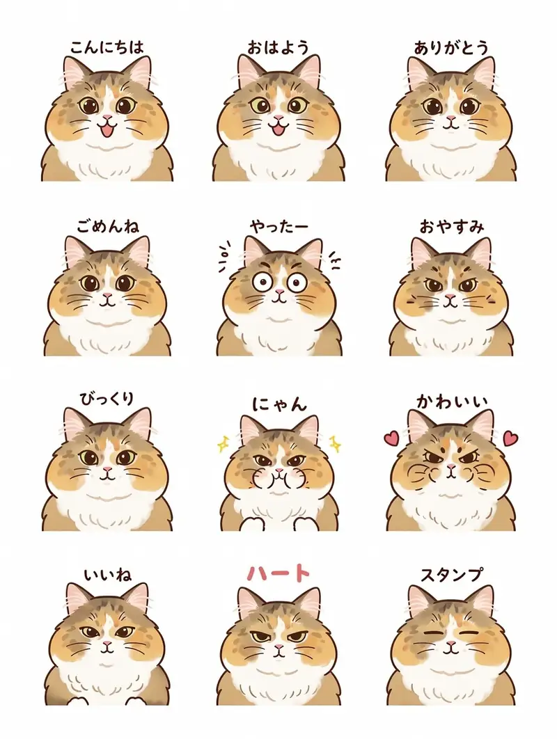 Preview of LINE Sticker Sheet Generation Prompt