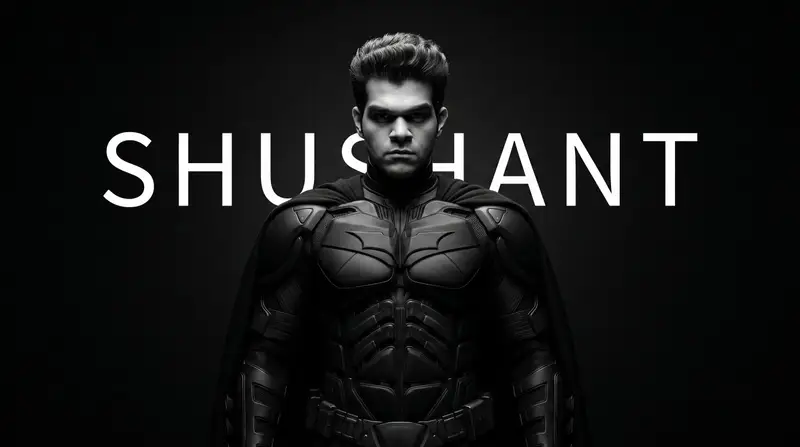 Preview of Monochrome Batman Superhero Portrait