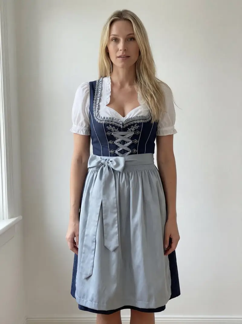 Preview of Edit Prompt: Woman in Bavarian Dirndl (Strict Background Preservation)