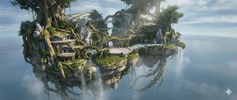 Preview of Octane-Rendered Floating Ecological Island