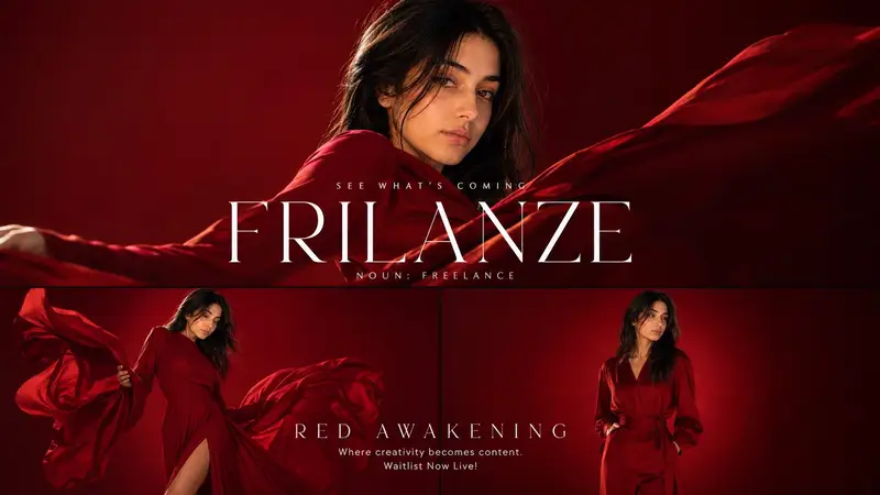 پیش‌نمایش Red Monochromatic Fashion Campaign