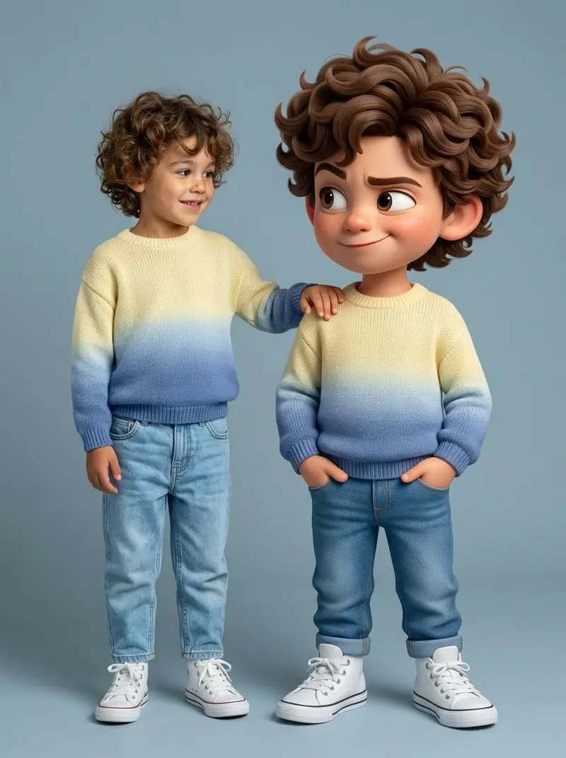 Preview of Human and Pixar Character Duplication Prompt