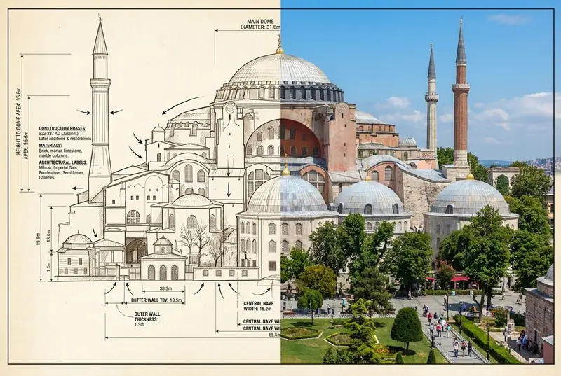 Preview of Side-by-Side Architectural Comparison of Hagia Sophia