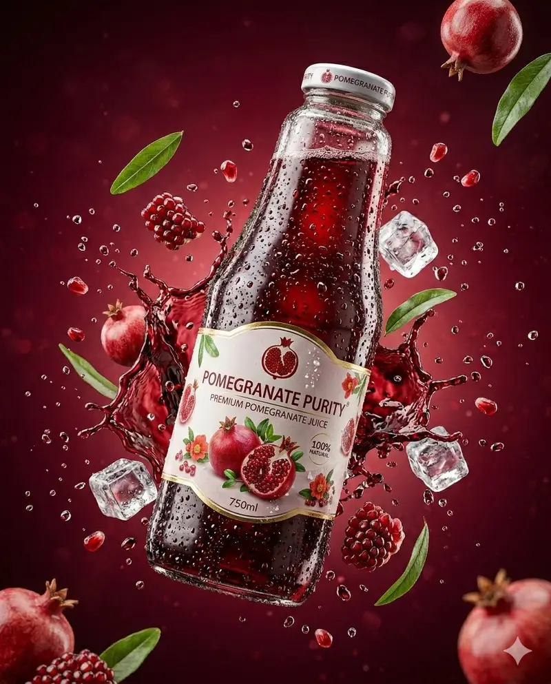 Preview of 3D Commercial Shot of Cherry Juice Bottle