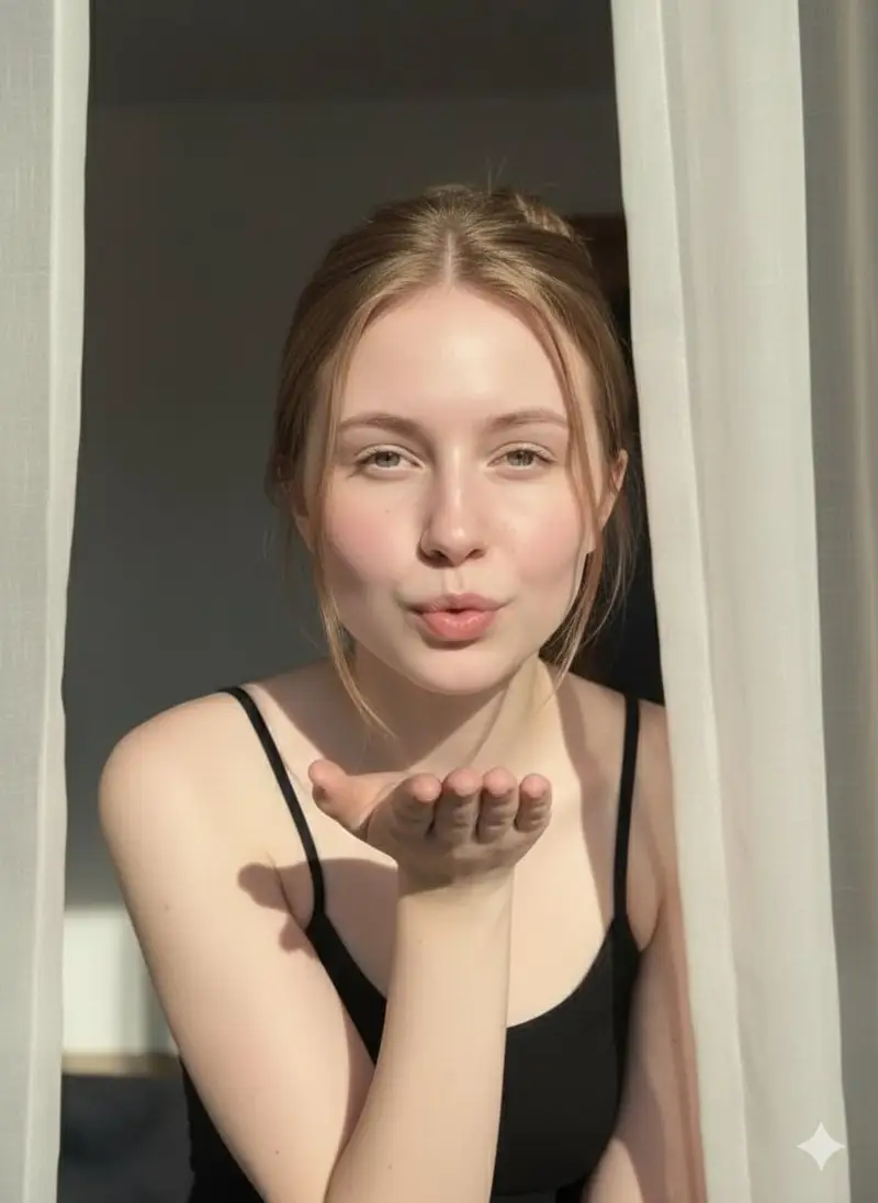 پیش‌نمایش Fashion Editorial Close-Up Portrait with Ethereal Lighting
