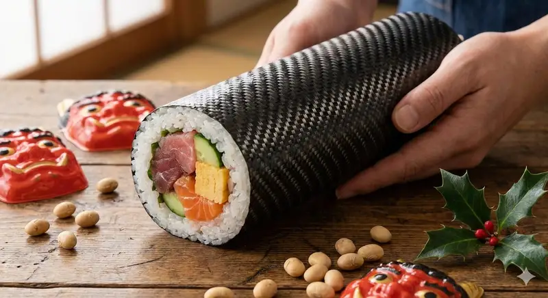Preview of Carbon Pattern Printed Ehomaki Sushi Roll