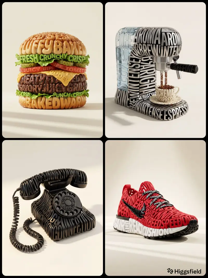 Preview of Hyper-Realistic 3D Typographic Sculpture Product Concept