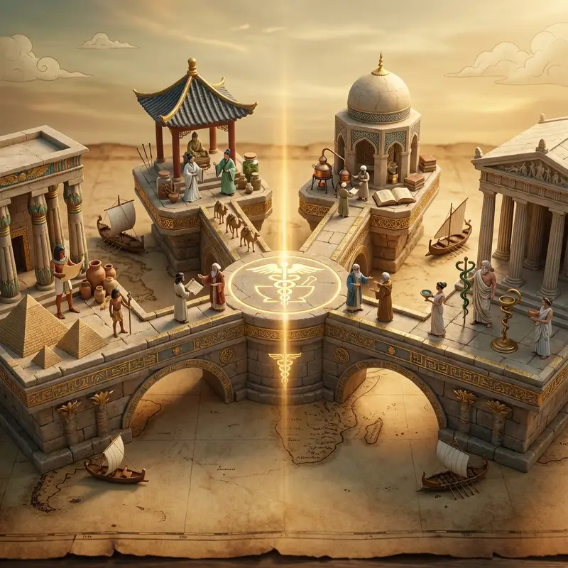 پیش‌نمایش Ancient Civilizations Innovation Bridge Image Generation Prompt