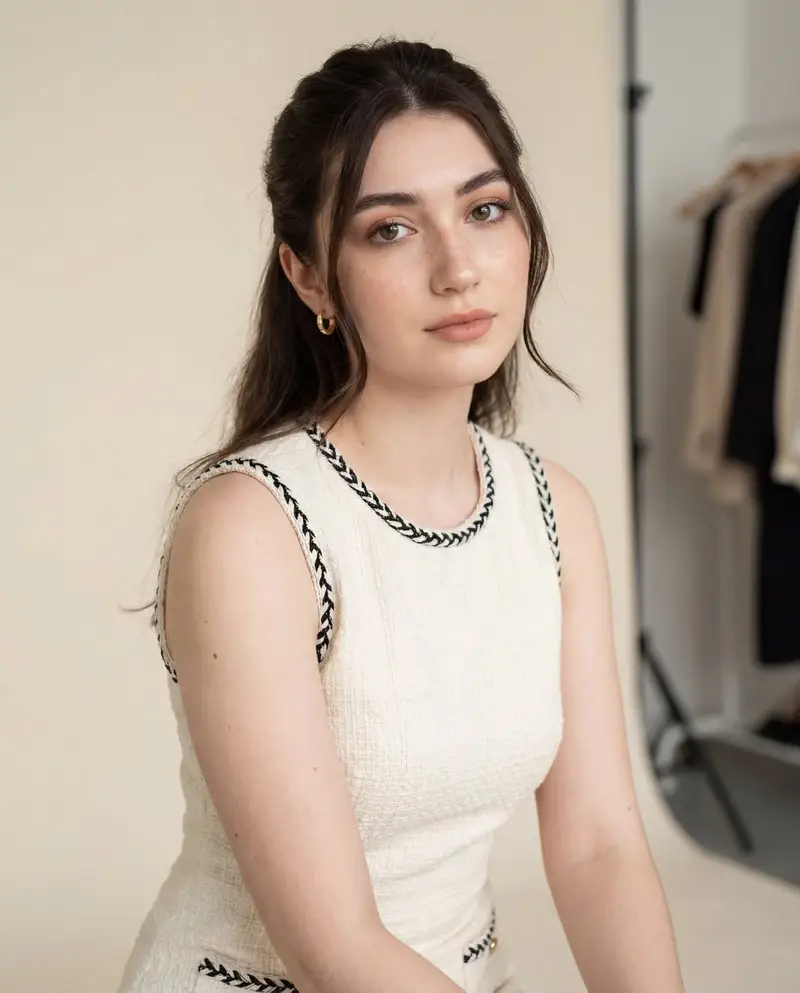 Preview of Minimalist Studio Portrait with High Facial Fidelity