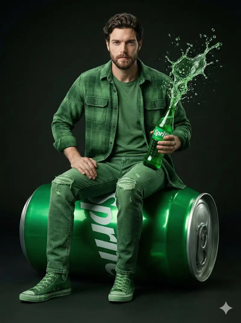 Preview of Giant Sprite Can Product Shot with Subject