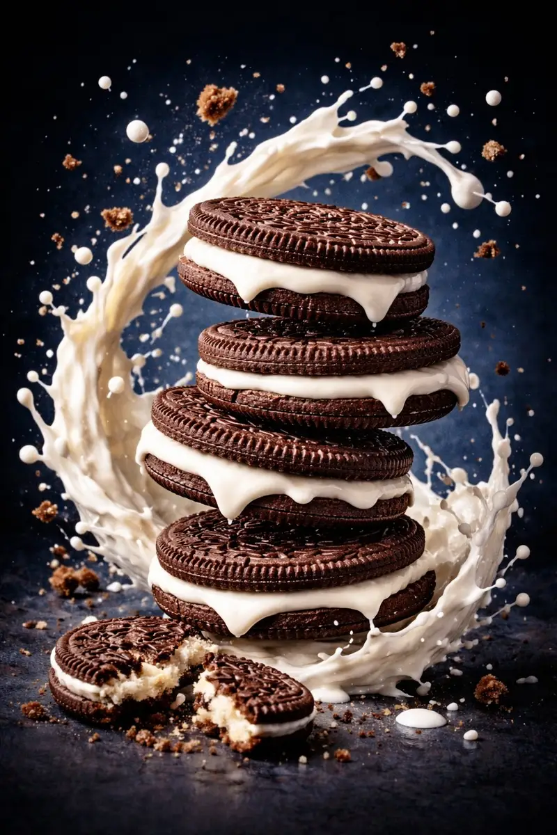 پیش‌نمایش Ultra-Realistic Commercial Food Photography Prompt (Biscuits)