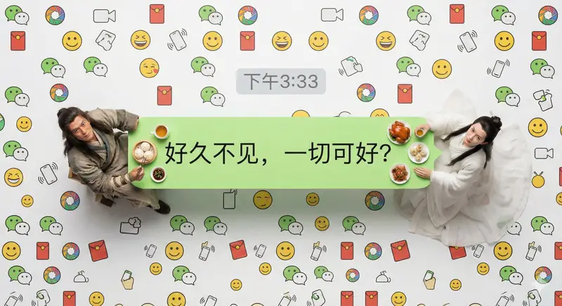 Preview of Hyper-Realistic Miniature Scene in a WeChat Chat Bubble
