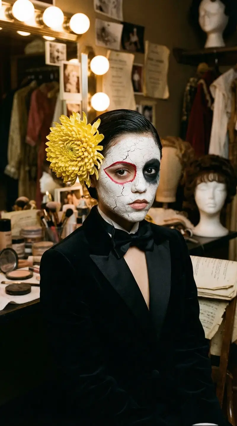 پیش‌نمایش Surrealist Backstage Chaos: Jenna Ortega Editorial Portrait