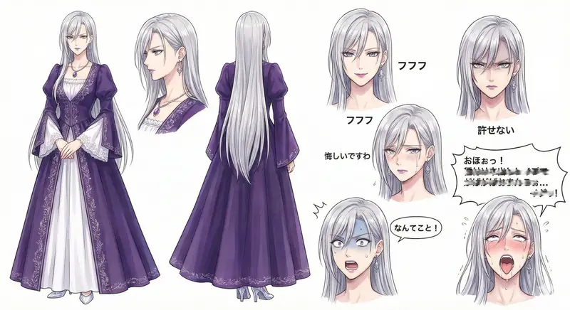 Preview of Character Design Sheet for a Villainess