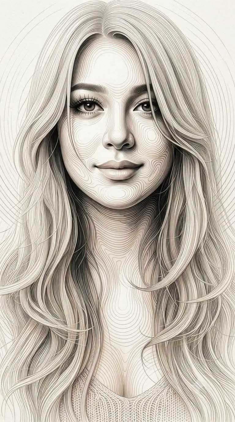 Preview of Topographic Contour Line Portrait