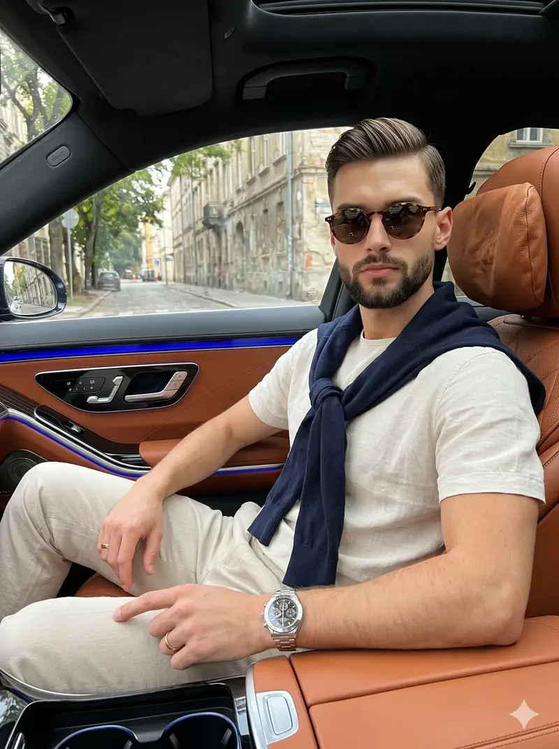 پیش‌نمایش پرتره سبک زندگی داخل خودروی لوکس