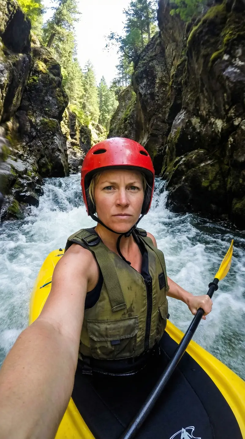 Preview of Action Kayaking Selfie Prompt for Google Gemini Nano Banana Pro 2.5