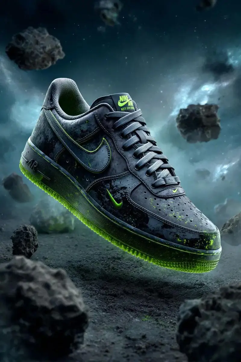 Preview of Cosmic Nike Air Force Shoe Carved from Meteorite