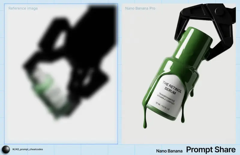 پیش‌نمایش High-Contrast Studio Product Shot of Serum Bottle