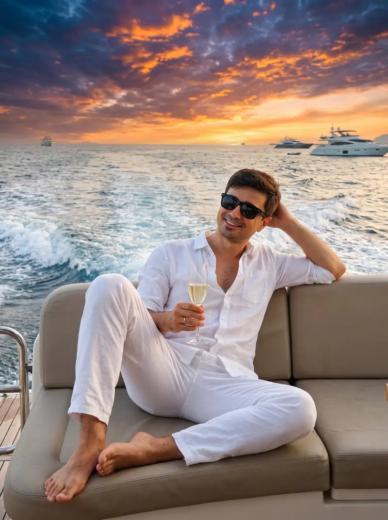 Preview of Ultra-Realistic Yacht Sunset Portrait