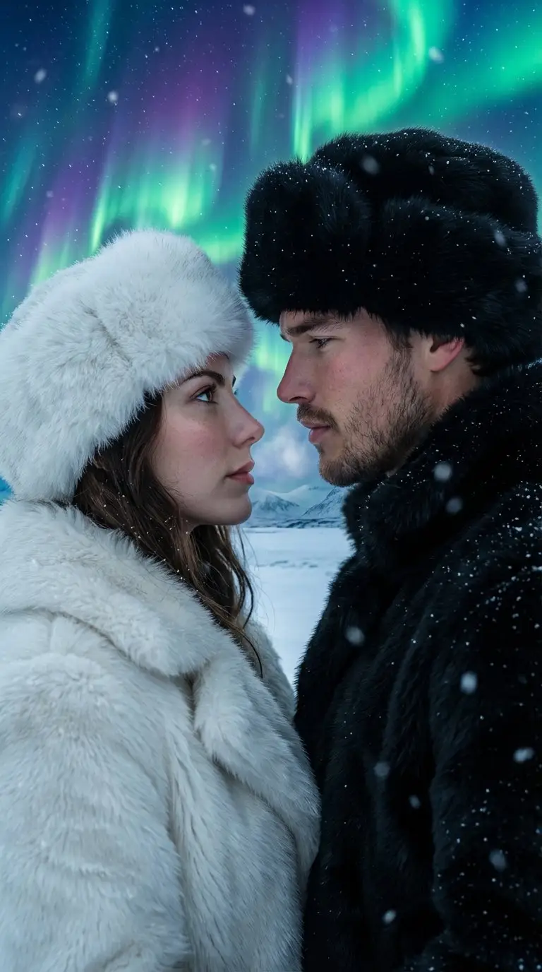 Preview of Aurora Borealis Couple Portrait with Identity Preservation