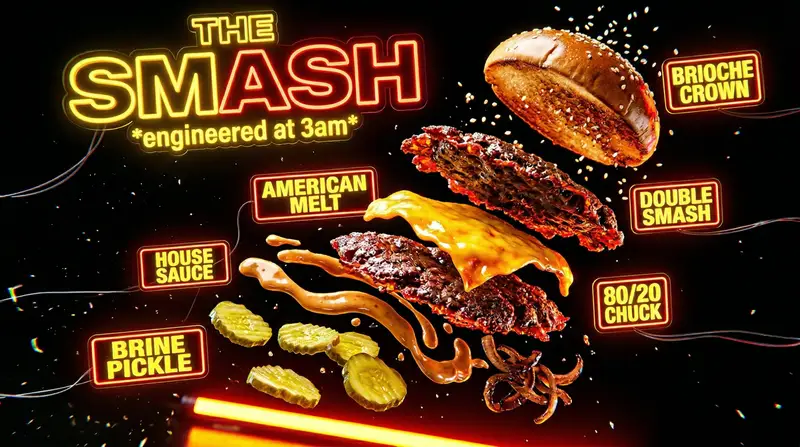 پیش‌نمایش Neon Explosion Smash Burger
